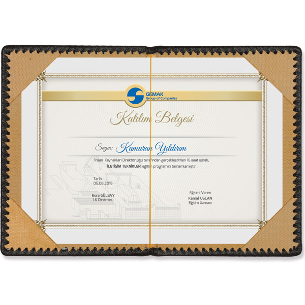 Sertifika ve Menü Kabı